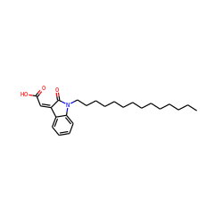 CCCCCCCCCCCCCCN1C(=O)/C(=C\C(=O)O)c2ccccc21 ZINC000049878722