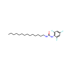CCCCCCCCCCCCCCNC(=O)Nc1c(F)cc(F)cc1F ZINC000036349685