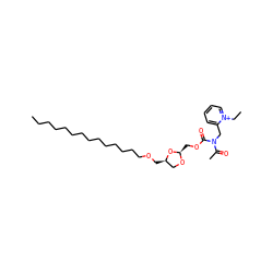 CCCCCCCCCCCCCCOC[C@@H]1CO[C@H](COC(=O)N(Cc2cccc[n+]2CC)C(C)=O)O1 ZINC000038157454