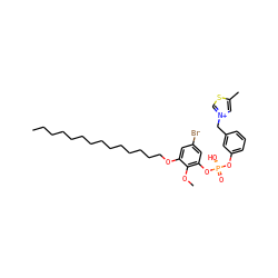 CCCCCCCCCCCCCCOc1cc(Br)cc(O[P@@](=O)(O)Oc2cccc(C[n+]3csc(C)c3)c2)c1OC ZINC000049803970