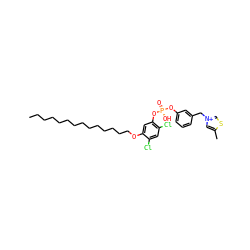 CCCCCCCCCCCCCCOc1cc(O[P@@](=O)(O)Oc2cccc(C[n+]3csc(C)c3)c2)c(Cl)cc1Cl ZINC000049803974