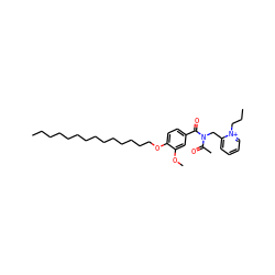 CCCCCCCCCCCCCCOc1ccc(C(=O)N(Cc2cccc[n+]2CCC)C(C)=O)cc1OC ZINC000038361358