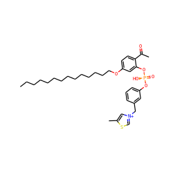 CCCCCCCCCCCCCCOc1ccc(C(C)=O)c(O[P@@](=O)(O)Oc2cccc(C[n+]3csc(C)c3)c2)c1 ZINC000038361414