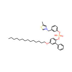 CCCCCCCCCCCCCCOc1ccc(O[P@@](=O)(O)Oc2cccc(C[n+]3csc(C)c3)c2)c(-c2ccccc2)c1 ZINC000049637838