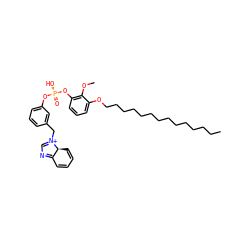 CCCCCCCCCCCCCCOc1cccc(O[P@@](=O)(O)Oc2cccc(C[N+]3=CN=C4C=CC=C[C@@H]43)c2)c1OC ZINC000043693012