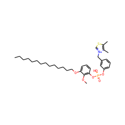 CCCCCCCCCCCCCCOc1cccc(O[P@@](=O)(O)Oc2cccc(C[n+]3csc(C)c3C)c2)c1OC ZINC000038361403