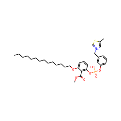 CCCCCCCCCCCCCCOc1cccc(O[P@](=O)(O)Oc2cccc(C[n+]3csc(C)c3)c2)c1C(=O)OC ZINC000014243425