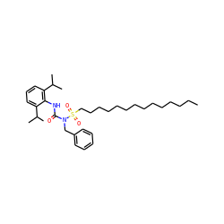 CCCCCCCCCCCCCCS(=O)(=O)N(Cc1ccccc1)C(=O)Nc1c(C(C)C)cccc1C(C)C ZINC000014263801