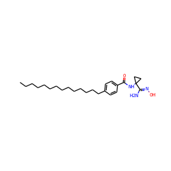 CCCCCCCCCCCCCCc1ccc(C(=O)NC2(/C(N)=N/O)CC2)cc1 ZINC000141887243