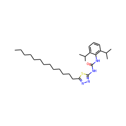 CCCCCCCCCCCCCc1nnc(NC(=O)Nc2c(C(C)C)cccc2C(C)C)s1 ZINC000036349964
