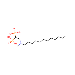 CCCCCCCCCCCCN(C)CC(P(=O)(O)O)P(=O)(O)O ZINC000049881424