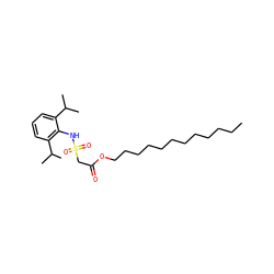 CCCCCCCCCCCCOC(=O)CS(=O)(=O)Nc1c(C(C)C)cccc1C(C)C ZINC000036349838