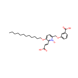 CCCCCCCCCCCCOc1ccc(COc2cccc(C(=O)O)c2)[n+]([O-])c1/C=C/C(=O)O ZINC000036189794