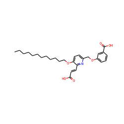 CCCCCCCCCCCCOc1ccc(COc2cccc(C(=O)O)c2)nc1/C=C/C(=O)O ZINC000014255243