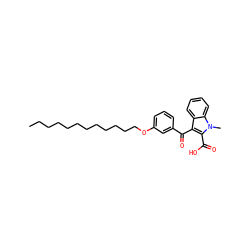 CCCCCCCCCCCCOc1cccc(C(=O)c2c(C(=O)O)n(C)c3ccccc23)c1 ZINC000038158700