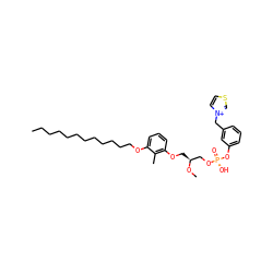 CCCCCCCCCCCCOc1cccc(OC[C@@H](CO[P@@](=O)(O)Oc2cccc(C[n+]3ccsc3)c2)OC)c1C ZINC000038361425