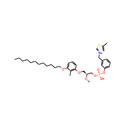 CCCCCCCCCCCCOc1cccc(OC[C@@H](CO[P@@](=O)(O)Oc2cccc(C[n+]3csc(C)c3)c2)OC)c1C ZINC000038361406