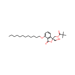 CCCCCCCCCCCCOc1cccc2c1C(=O)O[C@@]2(CO)COC(=O)C(C)(C)C ZINC000034800407