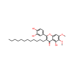 CCCCCCCCCCCCc1c(-c2ccc(O)c(O)c2)oc2cc(OC)c(OC)c(O)c2c1=O ZINC000036222863