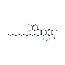 CCCCCCCCCCCCc1c(-c2ccc(O)c(O)c2)oc2cc(OC)c(OC)c(OC)c2c1=O ZINC000036222865