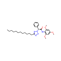 CCCCCCCCCCCCc1nnn([C@H](C(=O)Nc2c(OC)cc(OC)cc2OC)c2ccccc2)n1 ZINC000036331013
