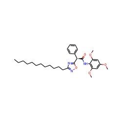 CCCCCCCCCCCCc1noc([C@H](C(=O)Nc2c(OC)cc(OC)cc2OC)c2ccccc2)n1 ZINC000036331521