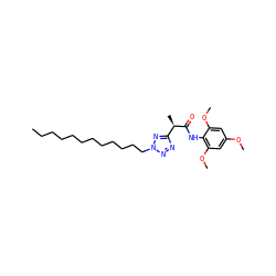 CCCCCCCCCCCCn1nnc([C@@H](C)C(=O)Nc2c(OC)cc(OC)cc2OC)n1 ZINC000036331075