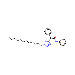 CCCCCCCCCCCCn1nnc([C@H](C(=O)Nc2ccccc2)c2ccccc2)n1 ZINC000036331099