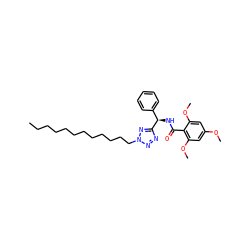 CCCCCCCCCCCCn1nnc([C@H](NC(=O)c2c(OC)cc(OC)cc2OC)c2ccccc2)n1 ZINC000036331297