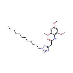 CCCCCCCCCCCCn1nnc(CC(=O)Nc2c(OC)cc(OC)cc2OC)n1 ZINC000036331053