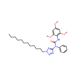 CCCCCCCCCCCCn1nnc(N(C(=O)Nc2c(OC)cc(OC)cc2OC)c2ccccc2)n1 ZINC000014286005