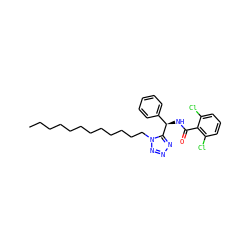 CCCCCCCCCCCCn1nnnc1[C@H](NC(=O)c1c(Cl)cccc1Cl)c1ccccc1 ZINC000036331262