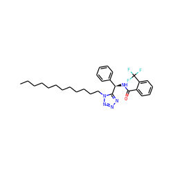 CCCCCCCCCCCCn1nnnc1[C@H](NC(=O)c1ccccc1C(F)(F)F)c1ccccc1 ZINC000036331369