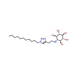 CCCCCCCCCCCn1cc(CCN[C@H]2[C@H](O)[C@@H](O)[C@H](O)[C@@H](O)[C@@H]2O)nn1 ZINC000101345265