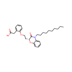 CCCCCCCCCCN1C(=O)[C@@H](CCOc2ccccc2CC(=O)O)Oc2ccccc21 ZINC000036757770