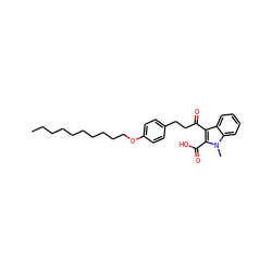 CCCCCCCCCCOc1ccc(CCC(=O)c2c(C(=O)O)n(C)c3ccccc23)cc1 ZINC000038158689