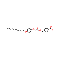 CCCCCCCCCCOc1ccc(OCC(=O)COCc2ccc(C(=O)O)cc2)cc1 ZINC000036144251