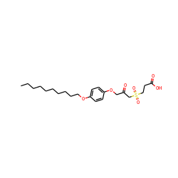 CCCCCCCCCCOc1ccc(OCC(=O)CS(=O)(=O)CCC(=O)O)cc1 ZINC000036144236