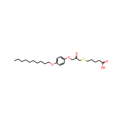 CCCCCCCCCCOc1ccc(OCC(=O)CSCCCCC(=O)O)cc1 ZINC000036144239