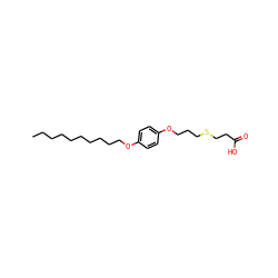 CCCCCCCCCCOc1ccc(OCCCSCCC(=O)O)cc1 ZINC000036144230