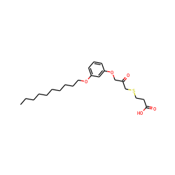 CCCCCCCCCCOc1cccc(OCC(=O)CSCCC(=O)O)c1 ZINC000036144243