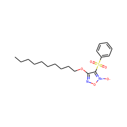 CCCCCCCCCCOc1no[n+]([O-])c1S(=O)(=O)c1ccccc1 ZINC000058568341