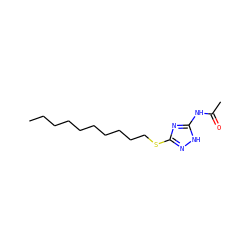 CCCCCCCCCCSc1n[nH]c(NC(C)=O)n1 ZINC000008828603