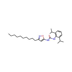 CCCCCCCCCCc1cc(NC(=O)Nc2c(C(C)C)cccc2C(C)C)on1 ZINC000036350002