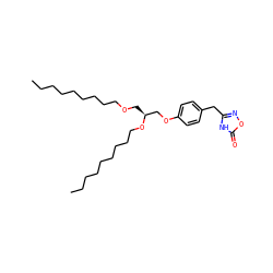 CCCCCCCCCOC[C@@H](COc1ccc(Cc2noc(=O)[nH]2)cc1)OCCCCCCCCC ZINC000036175969