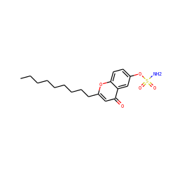 CCCCCCCCCc1cc(=O)c2cc(OS(N)(=O)=O)ccc2o1 ZINC000036338395