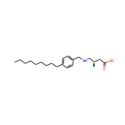 CCCCCCCCCc1ccc(CNC[C@H](F)CC(=O)O)cc1 ZINC000036178220