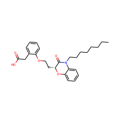 CCCCCCCCN1C(=O)[C@@H](CCOc2ccccc2CC(=O)O)Oc2ccccc21 ZINC000036757772