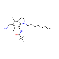 CCCCCCCCN1CCc2c(C)c(CN)c(C)c(NC(=O)C(C)(C)C)c21 ZINC000044418773