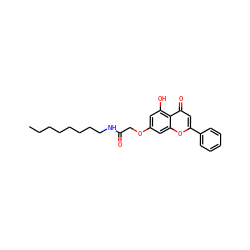 CCCCCCCCNC(=O)COc1cc(O)c2c(=O)cc(-c3ccccc3)oc2c1 ZINC000049757472